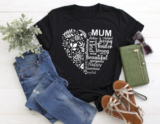 mother word cloud shirt for mom life funny heart tee best mom ever t shirt unique mothers day gift for her