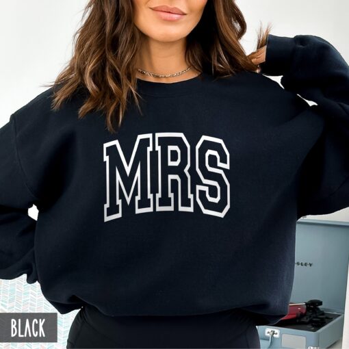 mrs sweatshirt unisex crewneck for newly engaged honeymoon bridal shower or anniversary gifts for her 1yece