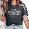 my hands are full mama shirt for twin and triplet moms cute mom of multiples t shirt for mothers day znpwf