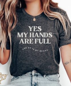 my hands are full mama shirt for twin and triplet moms cute mom of multiples t shirt for mothers day znpwf