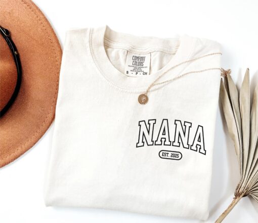 nana est year shirt for grandma announcement personalized nana pocket shirt new gigi gift for mothers day tnnhs