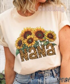 nana shirt sunflower grandma est 2024 pregnancy announcement cheetah shirt new grandmother gift idea 0utmp