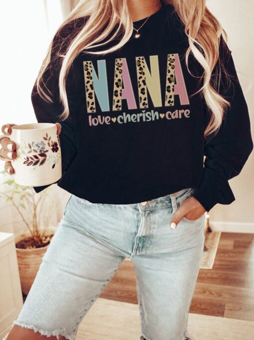 nana sweatshirt grandma shirt gigi gift personalized grandmother apparel cute nana t shirt for mothers day 2p4c5 scaled