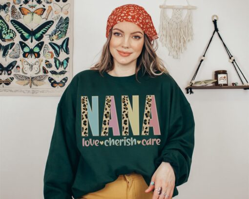 nana sweatshirt grandma shirt gigi gift personalized grandmother apparel cute nana t shirt for mothers day egzbm scaled