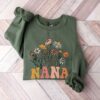 nana sweatshirt with wildflowers for new grandmother est 2024 pregnancy announcement and baby reveal gift uayqq