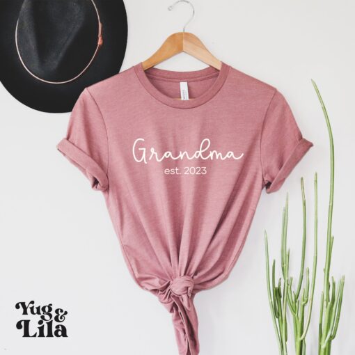 new grandma shirt est 2023 funny tee for pregnancy announcement best grandma gifts mothers day t shirt zfgdz