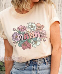 new mom shirt with wild roses for baby shower mothers day cute floral t shirt for new mommy life 1boer