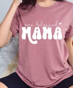 one blessed mama shirt cute mom shirt for moms to be religious mothers day gift blessed mom life t shirt j6hly