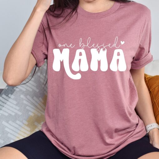 one blessed mama shirt cute mom shirt for moms to be religious mothers day gift blessed mom life t shirt j6hly