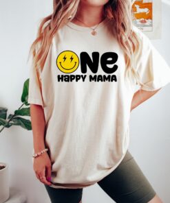 one happy mama smiley face t shirt cute mom life tee trendy mother day shirt best mom ever gift idea bdppe