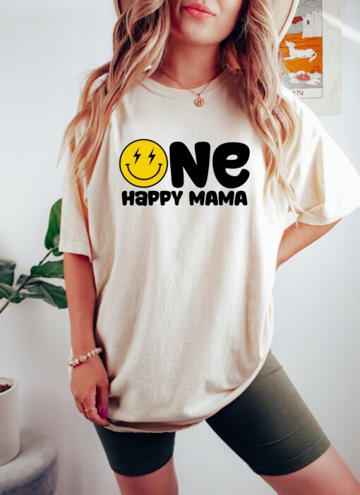 one happy mama smiley face t shirt cute mom life tee trendy mother day shirt best mom ever gift idea bdppe