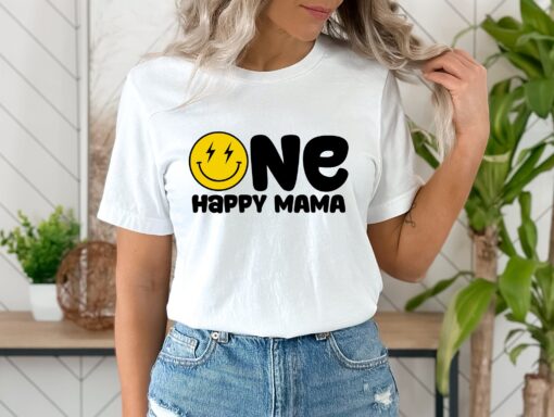 one happy mama smiley face t shirt cute mom life tee trendy mother day shirt best mom ever gift idea st5lz