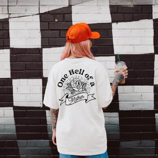 one hell of a mother t shirt for women vintage retro mom life shirt badass mama tee cute gift for moms 7yi3y