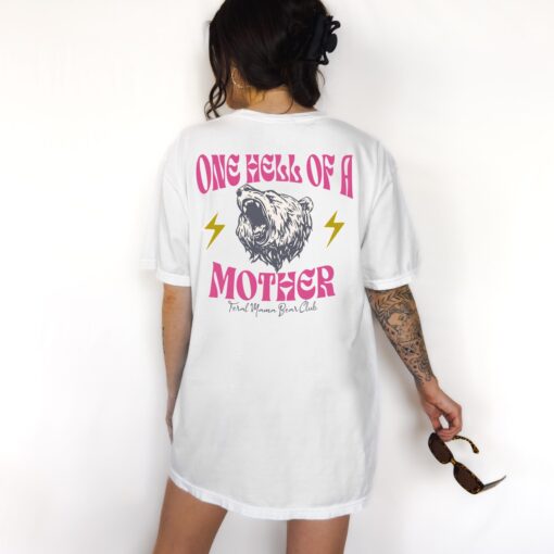 one hell of a mother vintage graphic tee for moms retro mom life shirt trendy funny mom t shirt lonkt scaled