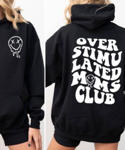 overstimulated moms club hoodie funny mom hoodie cool retro mama sweatshirt best mom life shirt for anxiety relief xwhml