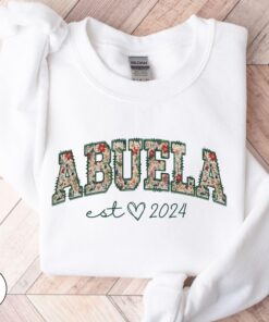 personalized abuela sweatshirt custom floral grandma crewneck shirt for pregnancy announcement and christmas gift jearh