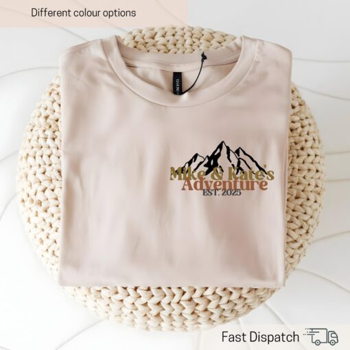personalized adventure shirt for couples custom wedding engagement gift his and hers camping travel t shirt epo5m