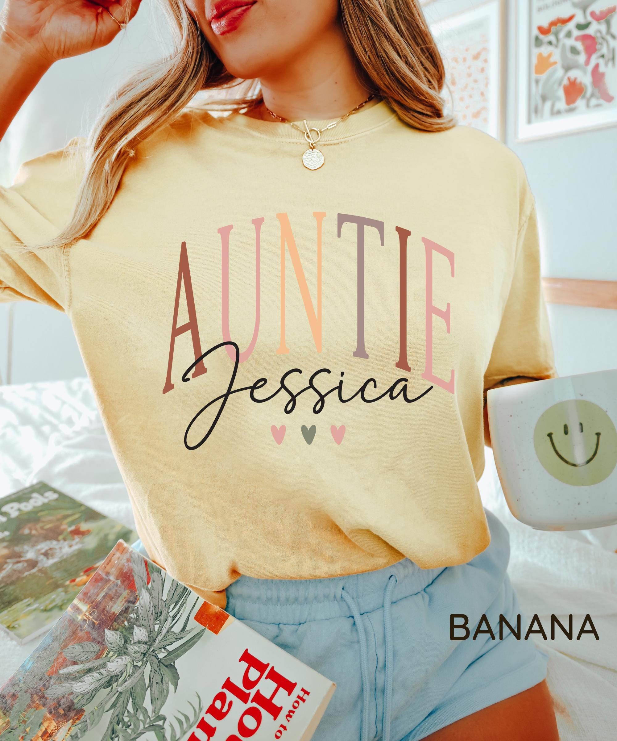 personalized aunt shirt custom gift for pregnancy reveal birthday unique auntie t shirt comfort colors tee oyyy9