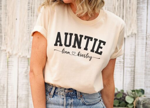 personalized aunt shirt for new aunt custom t shirt from niece pregnancy reveal baby shower gift unique auntie gift igsmb