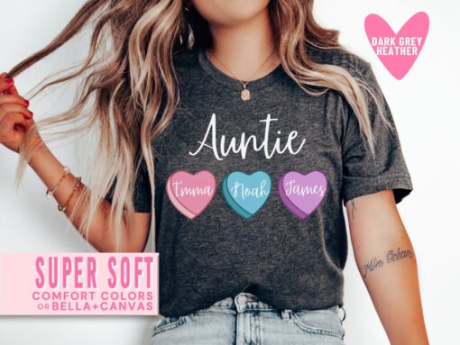 personalized aunt shirt with heart candy niece nephew names pink sweatshirt for valentines day gifts kley8 scaled