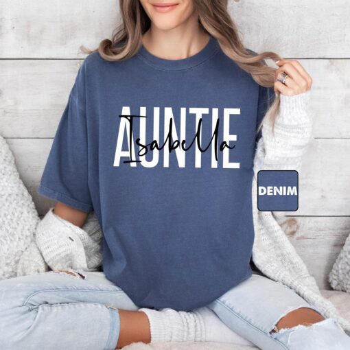 personalized aunt shirt with name custom aunt t shirt cute aunt tee for pregnancy reveal gifts best aunt ever shirt biel9 scaled