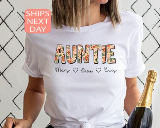 personalized aunt shirt with niece and nephew names blessed aunt t shirt for mothers day unique custom aunt gifts 7yspa