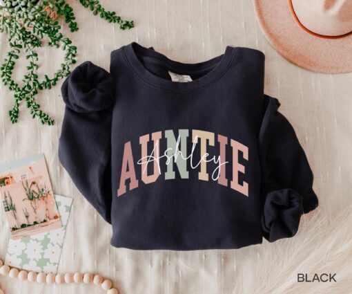 personalized aunt sweatshirt custom auntie shirt unique aunt gifts baby announcement gift for aunt bfswu