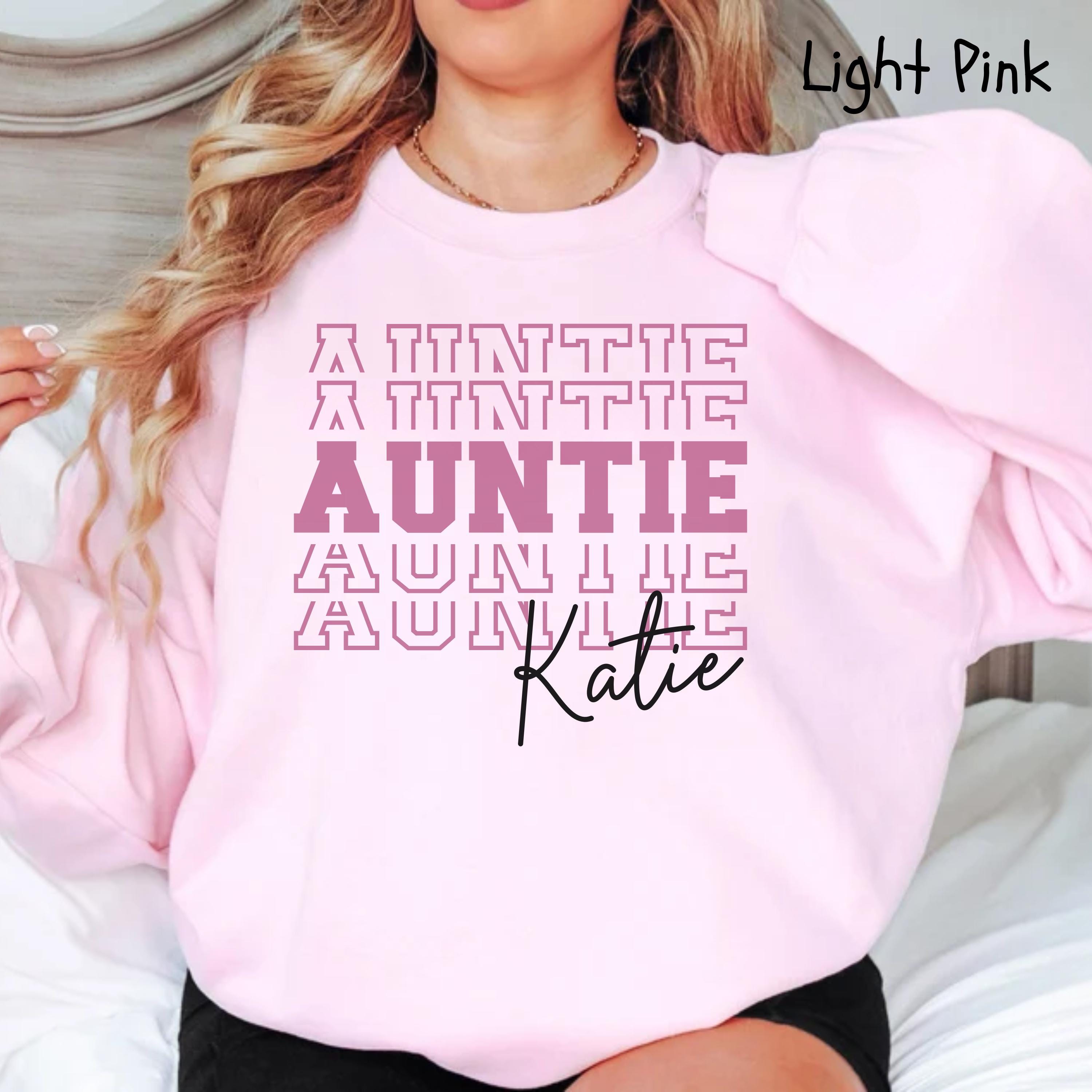 personalized aunt sweatshirt for pregnancy announcement custom aunt name shirt unique aunt reveal gift jt39j