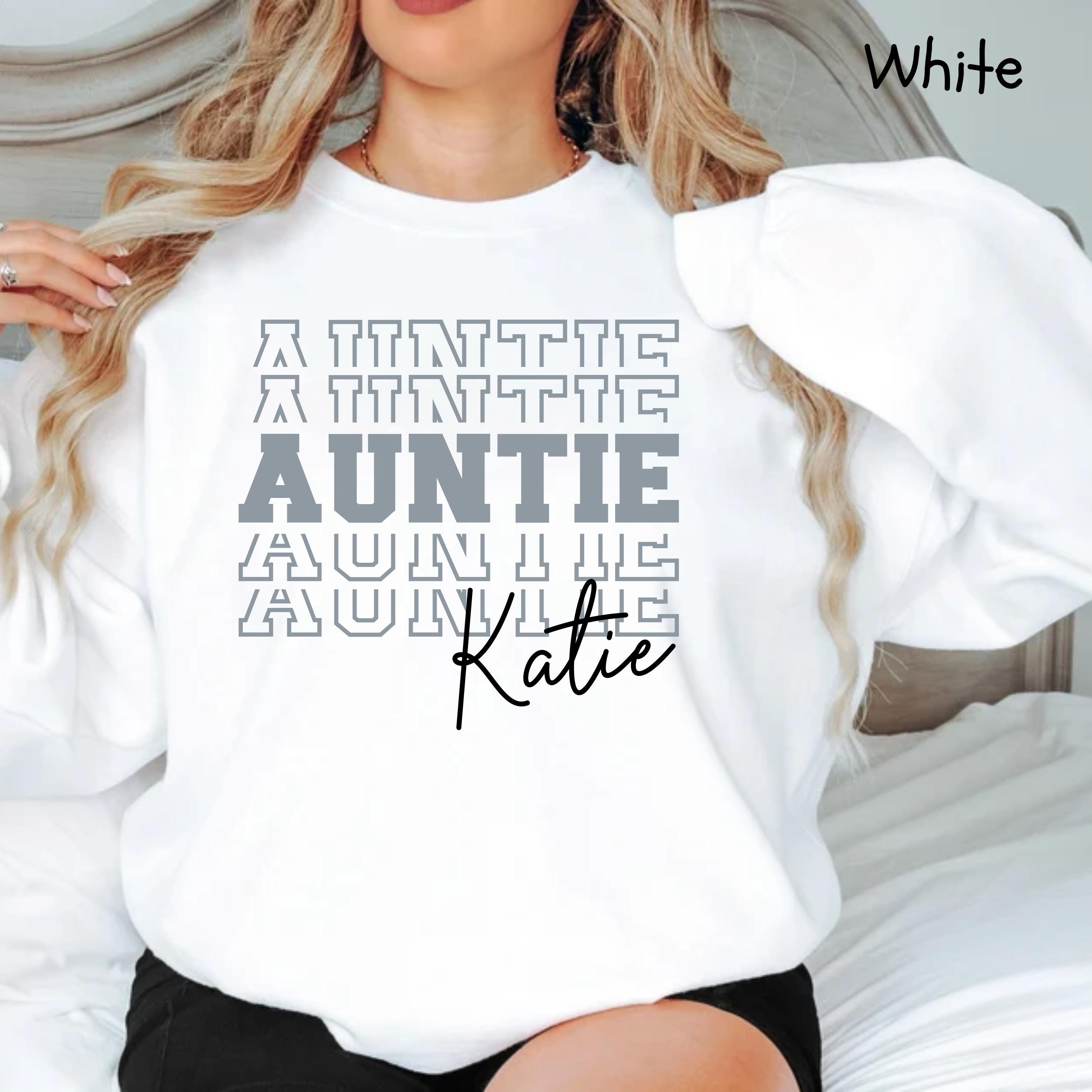 personalized aunt sweatshirt for pregnancy announcement custom aunt name shirt unique aunt reveal gift ukpvt scaled