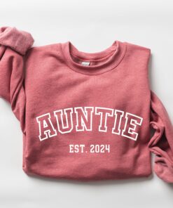 personalized auntie hoodie custom sweatshirt with established date baby announcement outfit for new aunt family gifts pc5xm