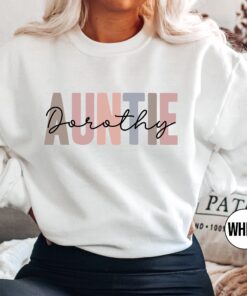 personalized auntie hoodie custom sweatshirt with established date new aunt outfit baby announcement family gifts y6vkt