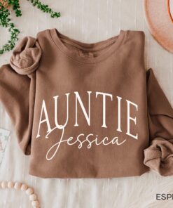 personalized auntie sweatshirt custom aunt shirt new aunt gifts baby announcement gift unique auntie sweater xsuxu