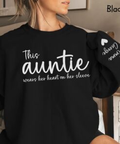 personalized auntie sweatshirt with kids names custom aunt shirt unique gift for cool aunt from nephew 8qymt