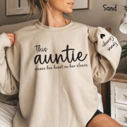 personalized auntie sweatshirt with kids names custom aunt shirt unique gift for cool aunt from nephew lbfhf scaled