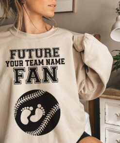 personalized baseball mom maternity sweatshirt for pregnancy announcement custom team name sports shirt for new moms zvllc scaled