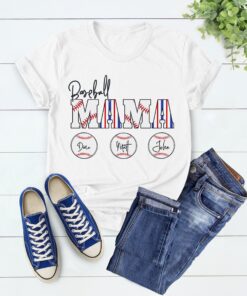 personalized baseball mom shirt with kids name custom baller mom t shirt cute baseball game day apparel for moms gajgq