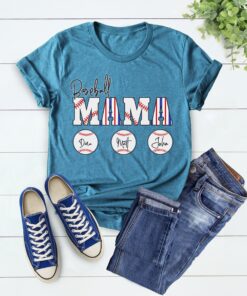 personalized baseball mom shirt with kids name custom baller mom t shirt cute baseball game day apparel for moms gobit