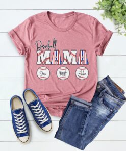 personalized baseball mom shirt with kids name custom baller mom t shirt cute baseball game day apparel for moms kglsp