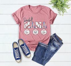 personalized baseball mom shirt with kids name custom baller mom t shirt cute baseball game day apparel for moms kglsp scaled