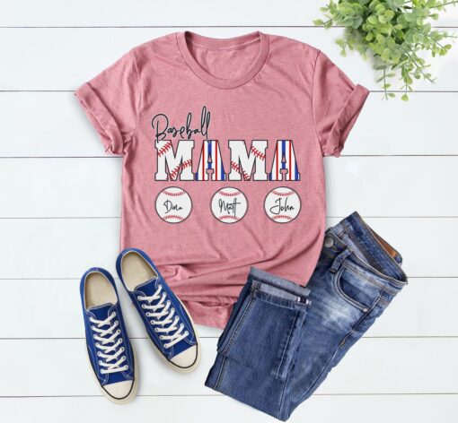 personalized baseball mom shirt with kids name custom baller mom t shirt cute baseball game day apparel for moms kglsp scaled