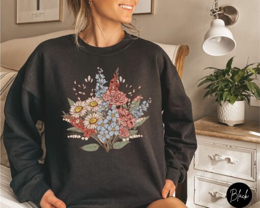 personalized birth flower family bouquet sweatshirt for plant mom custom birth month shirt unique mothers day gift l2d4l