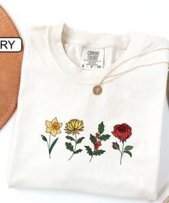 personalized birth month flower shirt custom birthday gift idea unique sentimental tees for moms and loved ones ecuyo