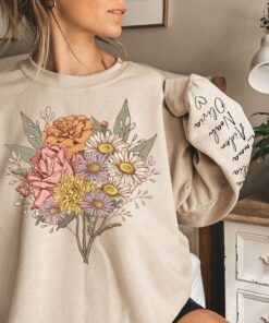 personalized birth month flower sweatshirt for mom and grandma unique mothers day gift plant mama shirt with names 5cx8w