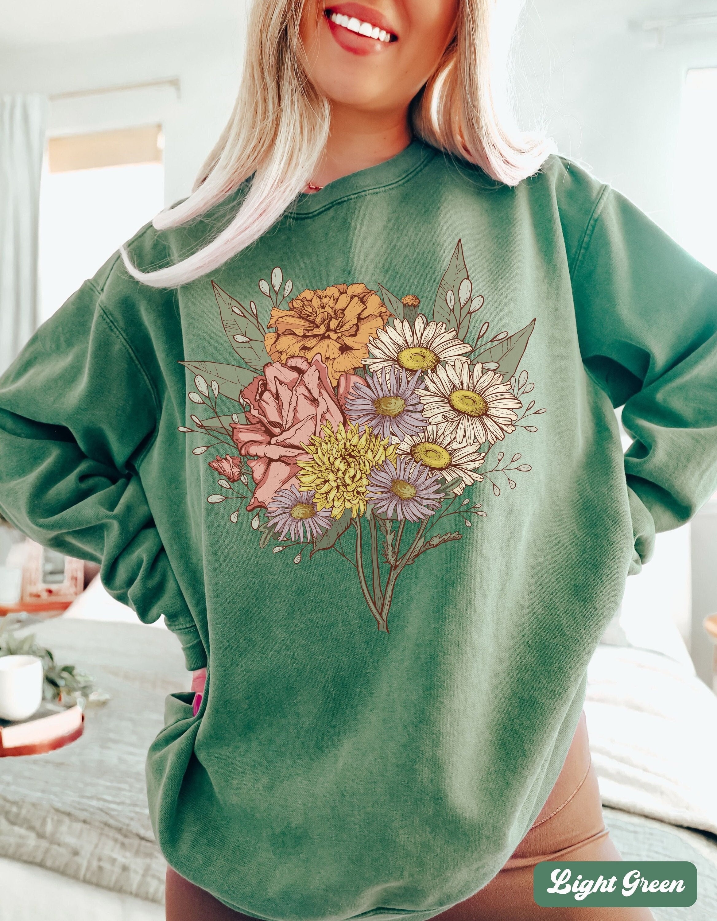 personalized birth month flower sweatshirt for mom custom mothers day gift plant mama birthday shirt grandma sweater gsf78 scaled