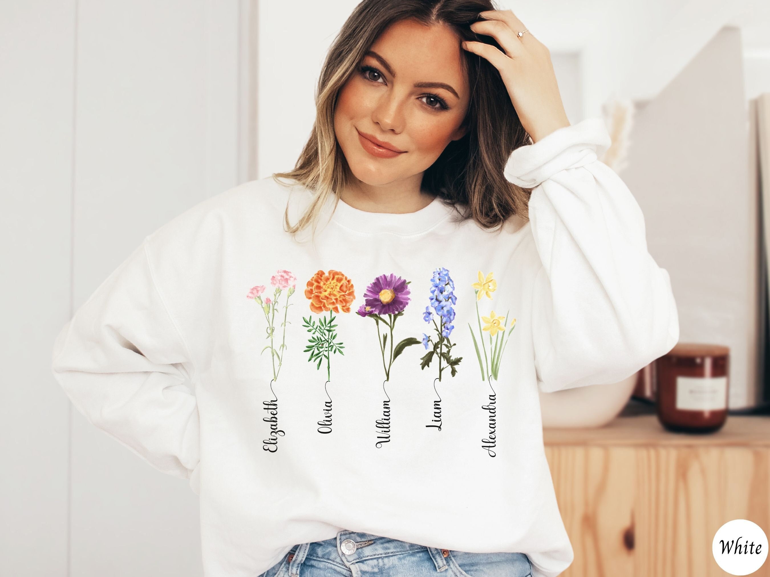 personalized birth month flower sweatshirt for mom with names custom plant mama grandma hoodie mothers day gift t4z4t scaled