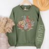 Personalized Birth Month Flower Sweatshirt with Names on Sleeve for Mom Grandma Plant Mama Mothers Day Gift