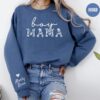 personalized boy mama sweatshirt with kids names custom floral crewneck for mothers day baby reveal outfit yb832