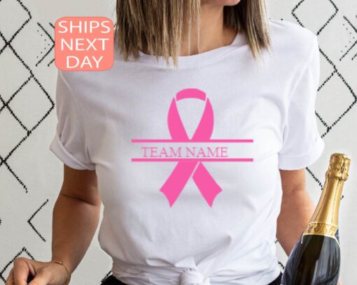 personalized breast cancer awareness shirt for survivors custom pink ribbon tee cancer warrior team t shirt