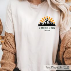 personalized camping shirt custom family camp tee retro sunset mountain nature design for church camp adventures 9ish9