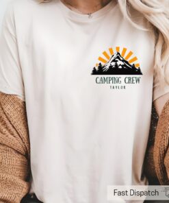 personalized camping shirt custom family camp tee retro sunset mountain nature design for church camp adventures 9ish9